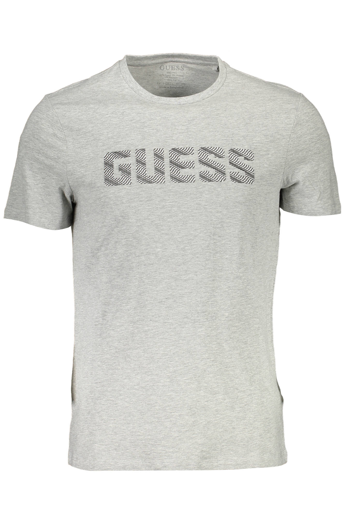 t-shirt men's GUESS JEANS grey cotton 