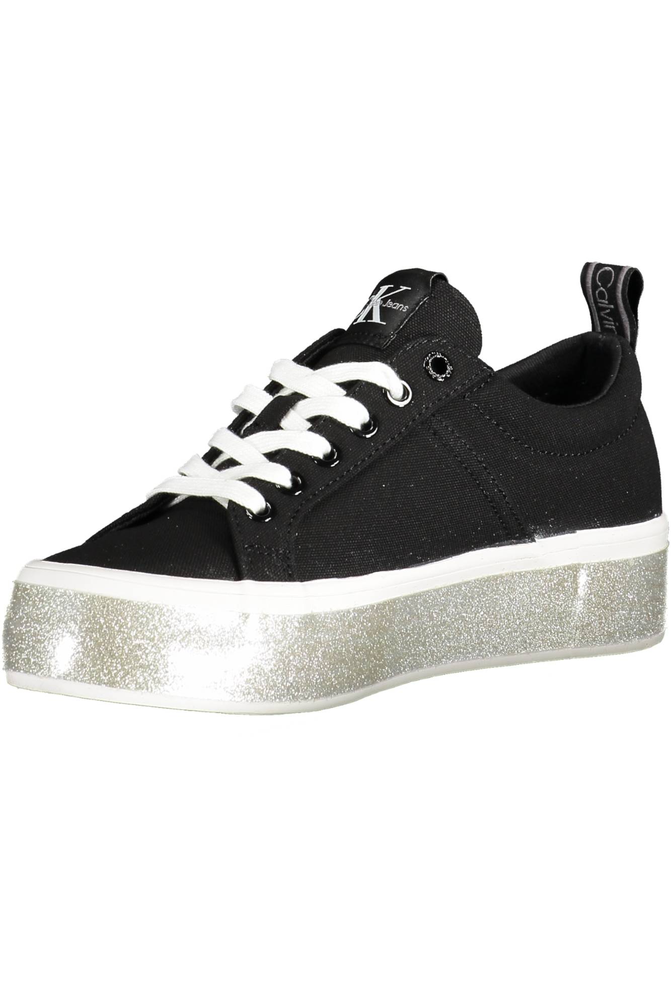zapatos mujer CALVIN KLEIN zapatillas negro algodón SL061 - ZOOODE.COM