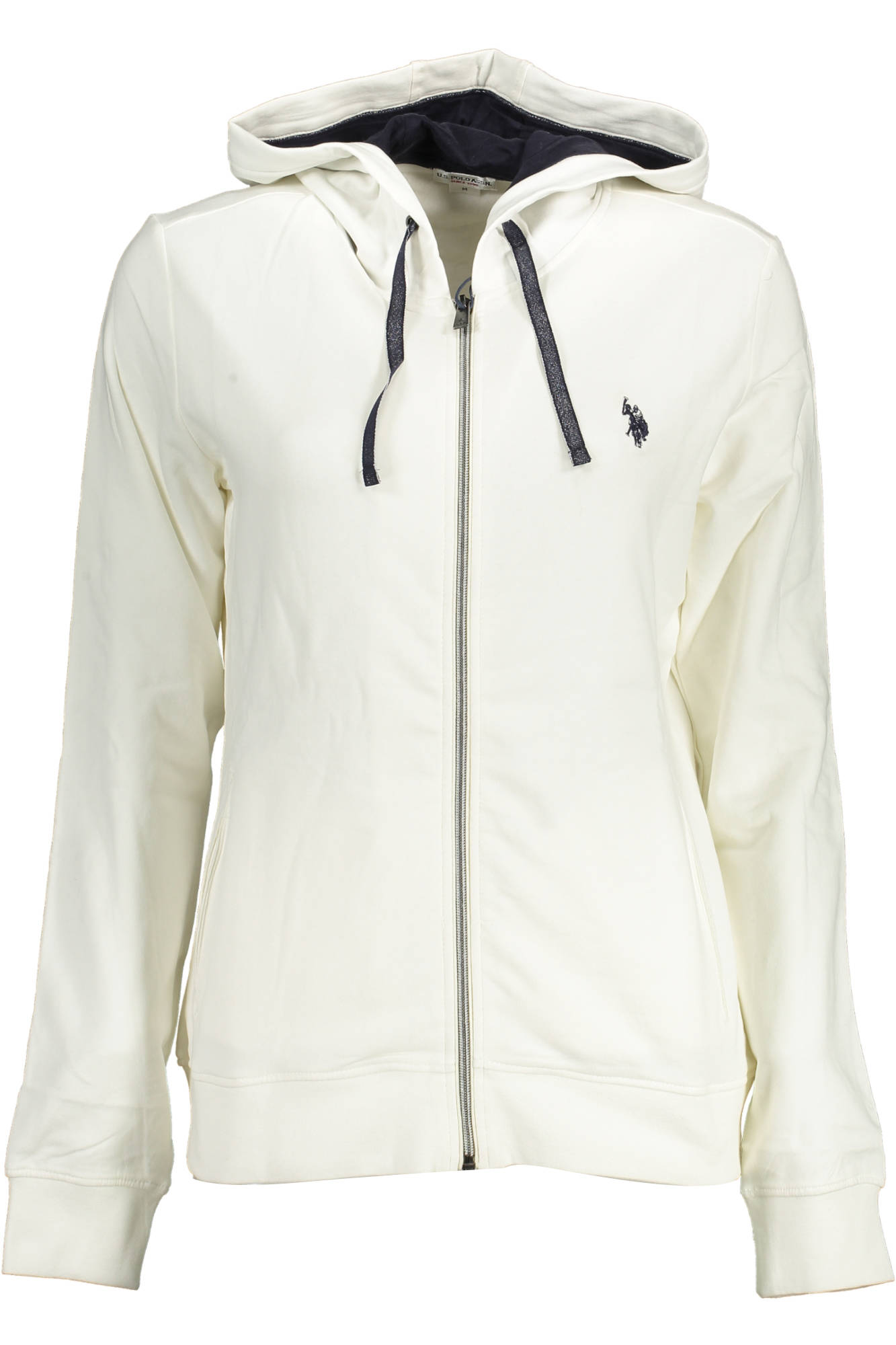U.S. POLO FELPA CON ZIP DONNA BIANCO