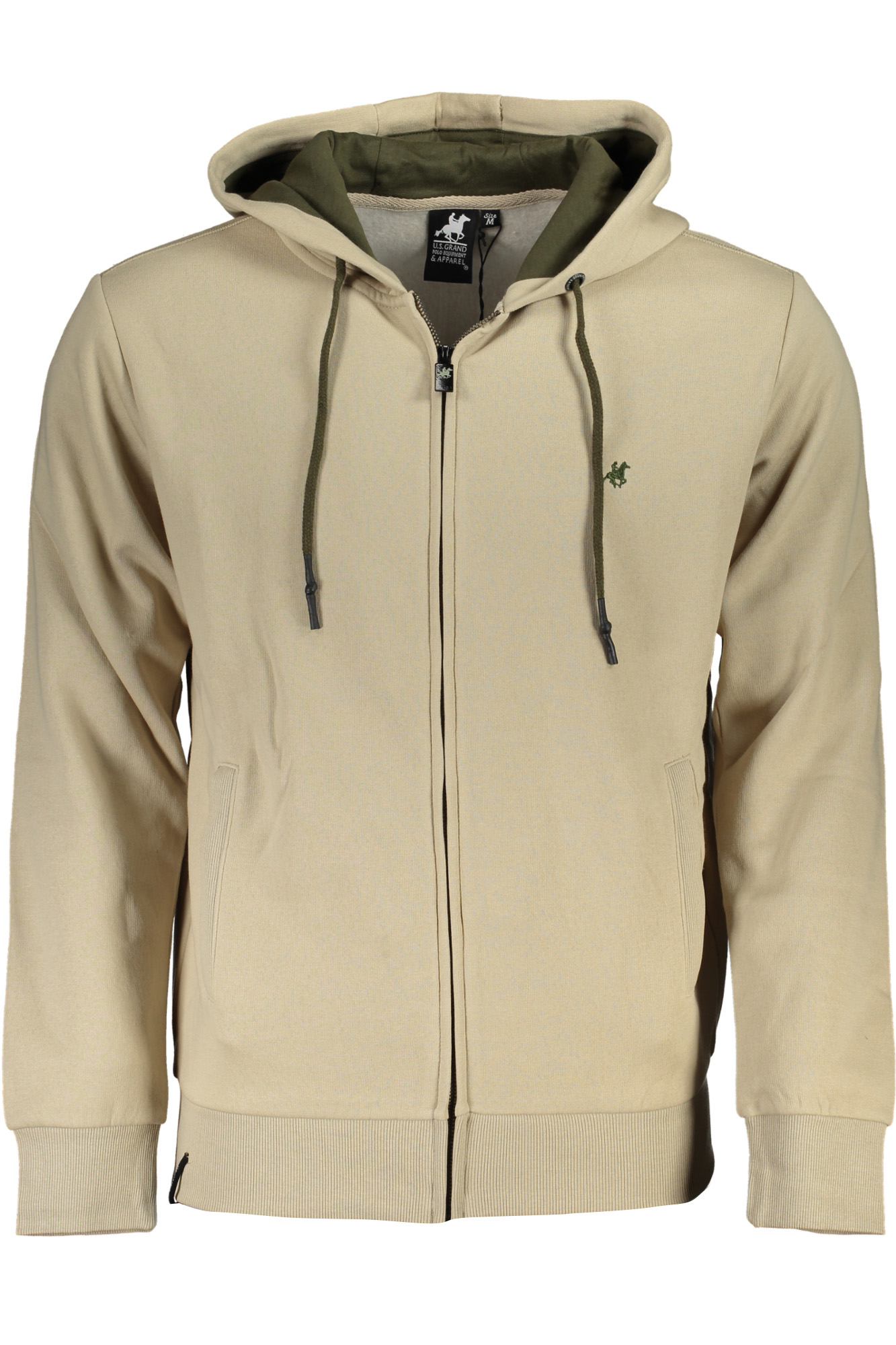 U.S. GRAND POLO FELPA CON ZIP UOMO BEIGE