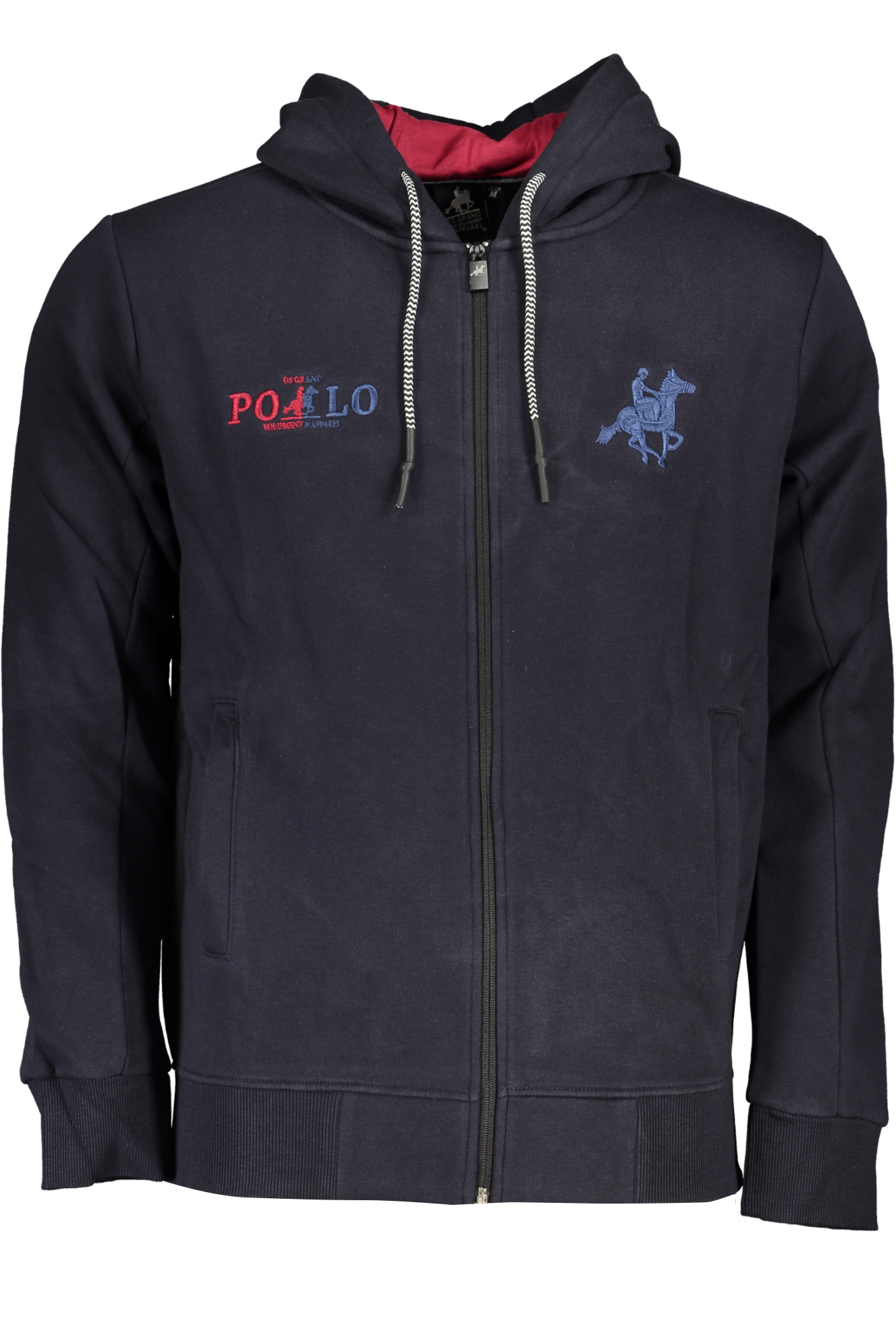 U.S. GRAND POLO FELPA CON ZIP UOMO BLU