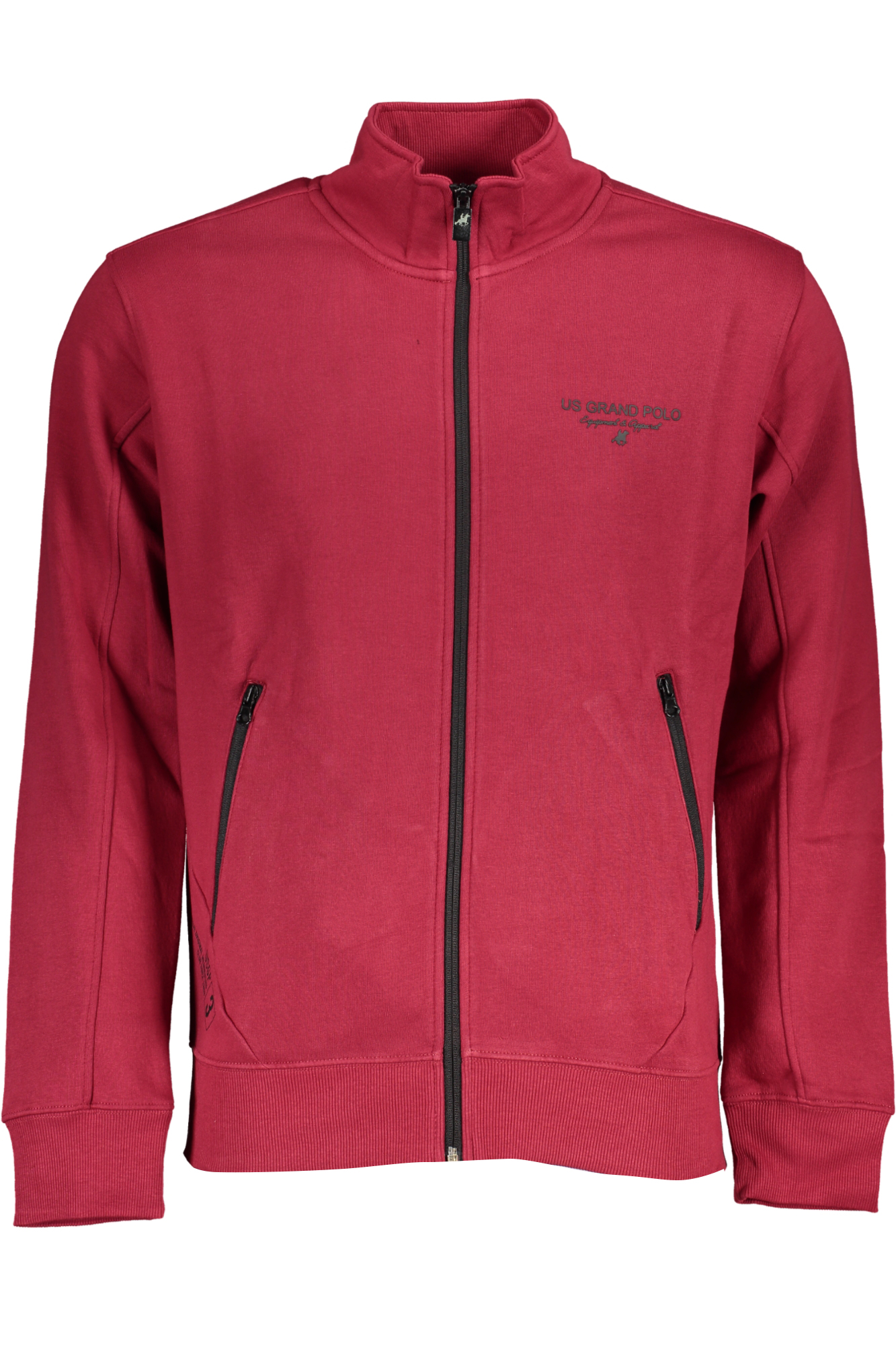 U.S. GRAND POLO FELPA CON ZIP UOMO ROSSO