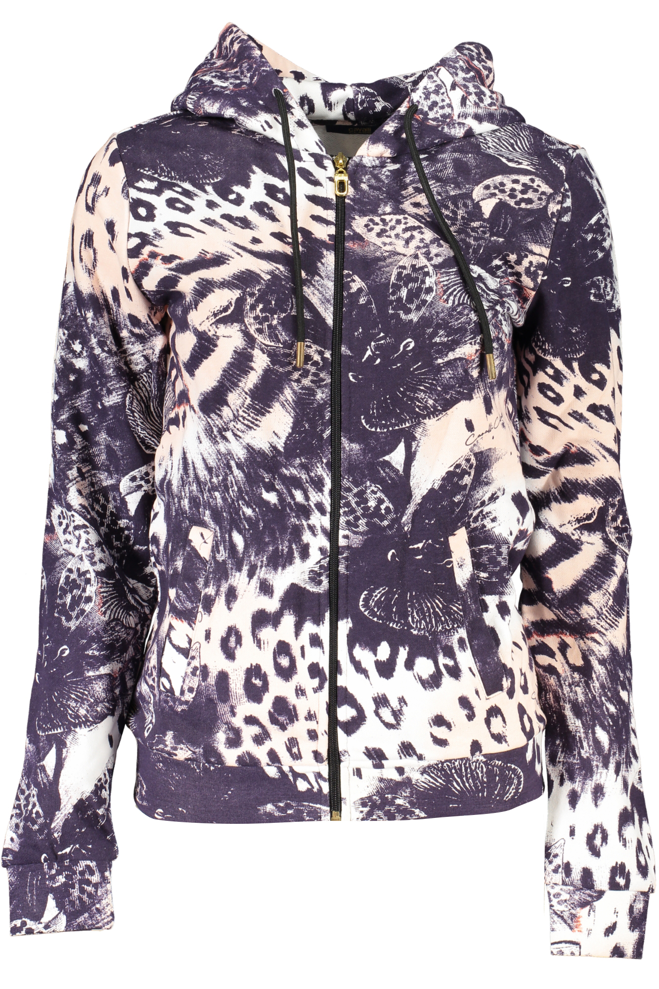 CAVALLI CLASS FELPA CON ZIP DONNA ROSA