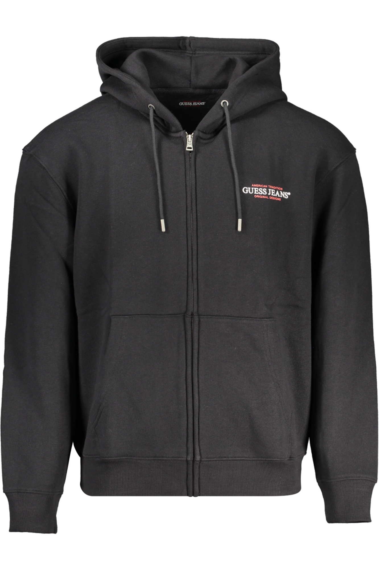 GUESS JEANS FELPA CON ZIP UOMO NERO