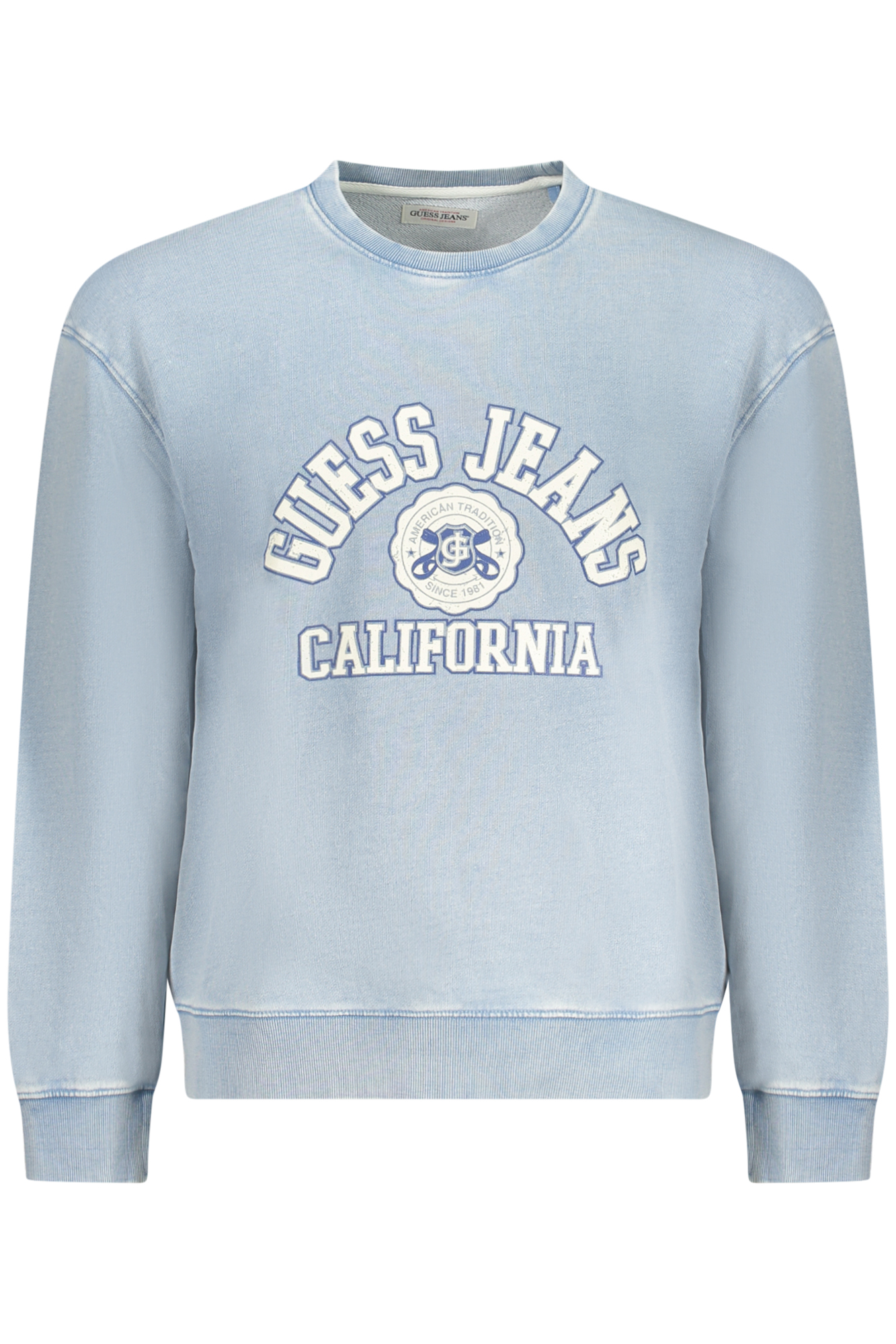 GUESS JEANS FELPA SENZA ZIP UOMO AZZURRO