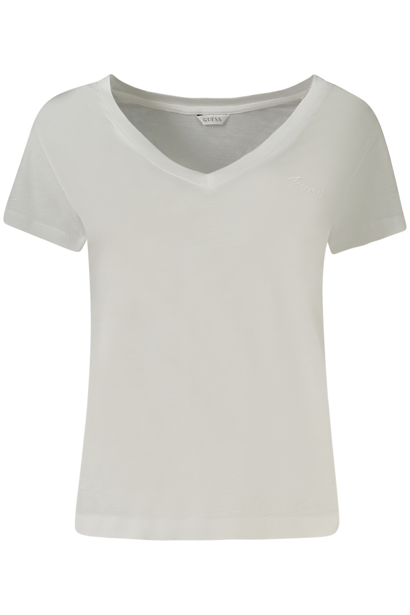 GUESS JEANS T-SHIRT MANICHE CORTE DONNA BIANCO