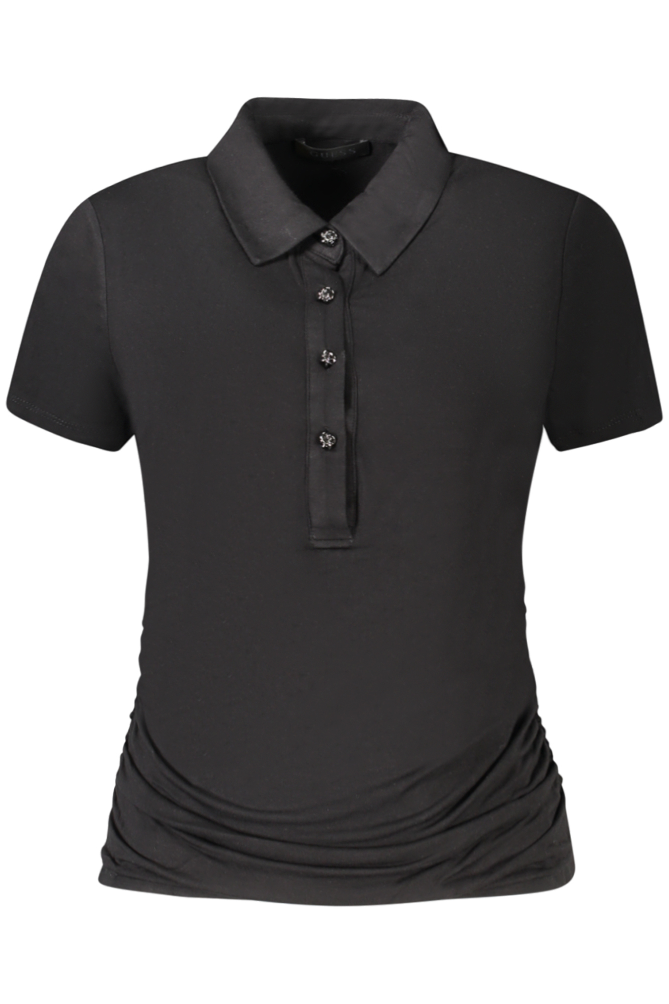 GUESS JEANS T-SHIRT MANICHE CORTE DONNA NERO