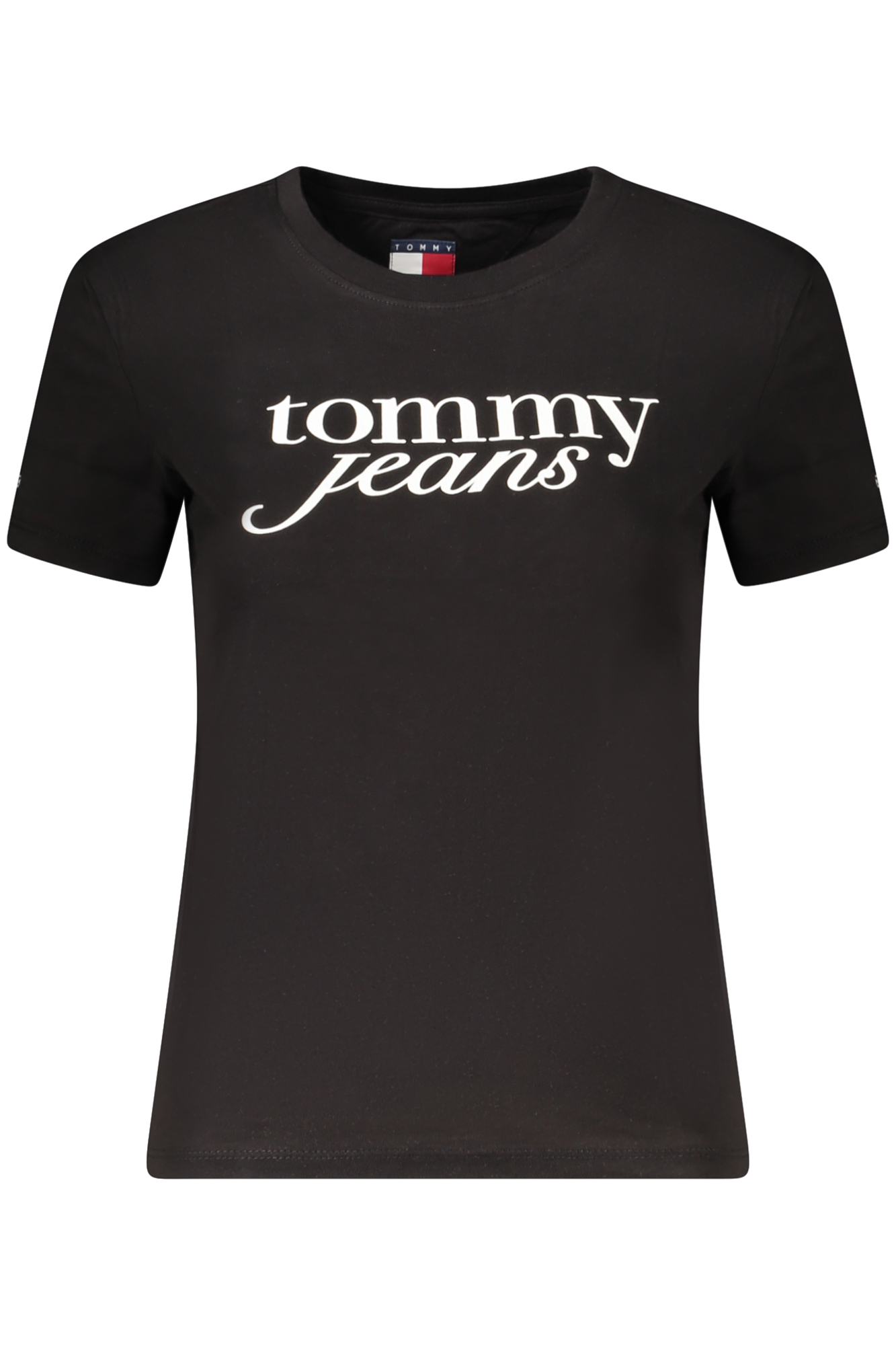 TOMMY HILFIGER T-SHIRT MANICHE CORTE DONNA NERO