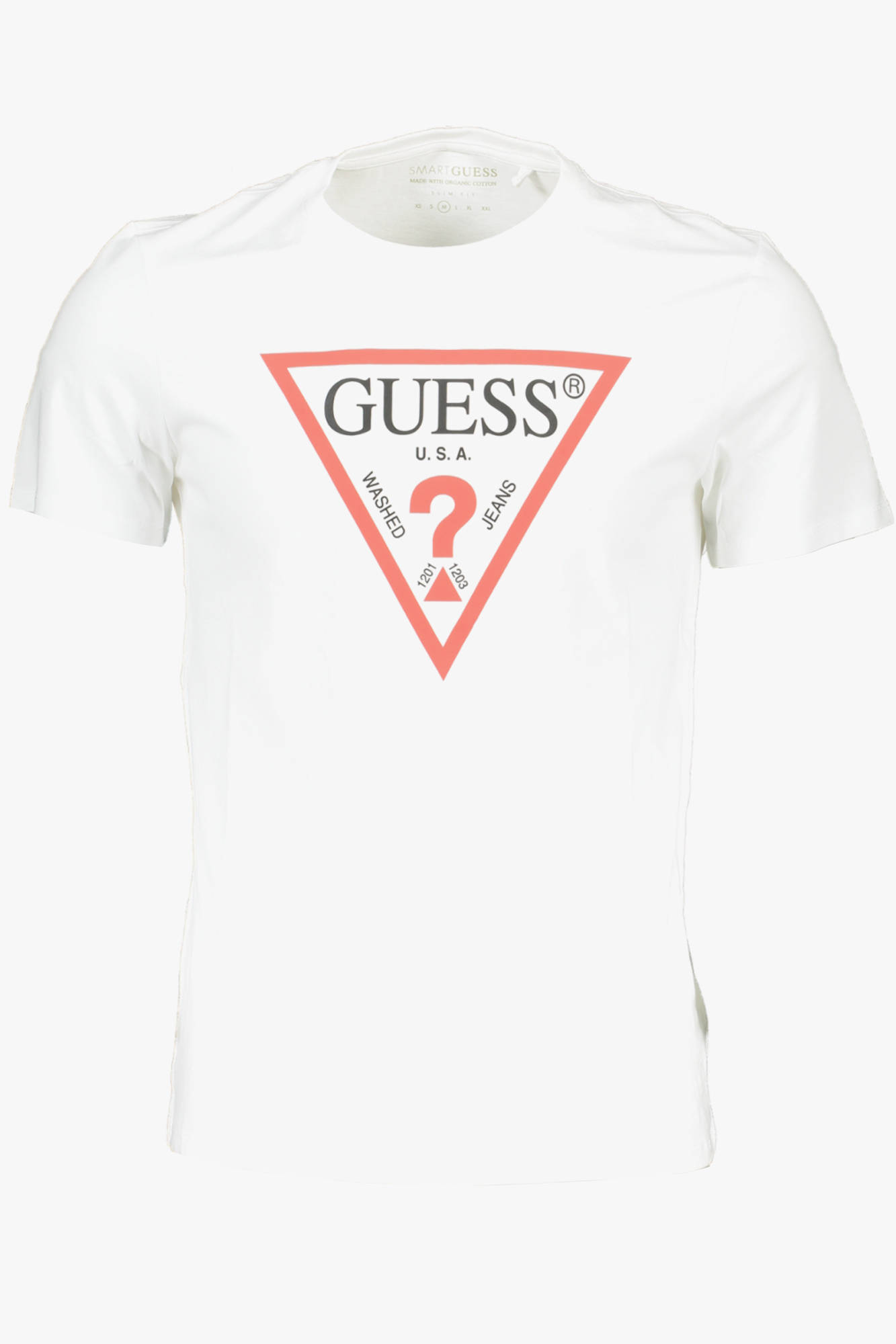 GUESS JEANS T-SHIRT MANICHE CORTE UOMO BIANCO