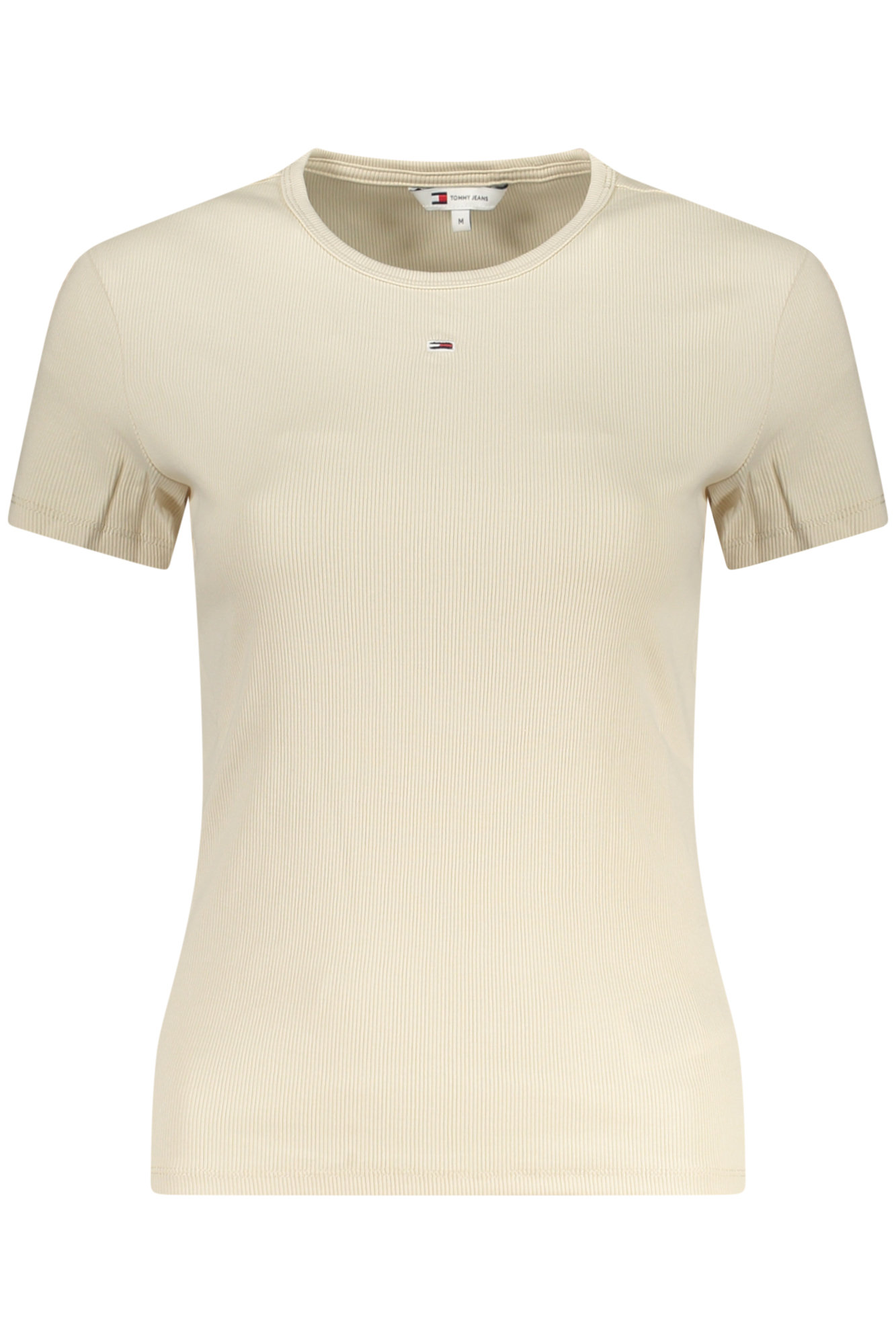TOMMY HILFIGER T-SHIRT MANICHE CORTE DONNA BEIGE