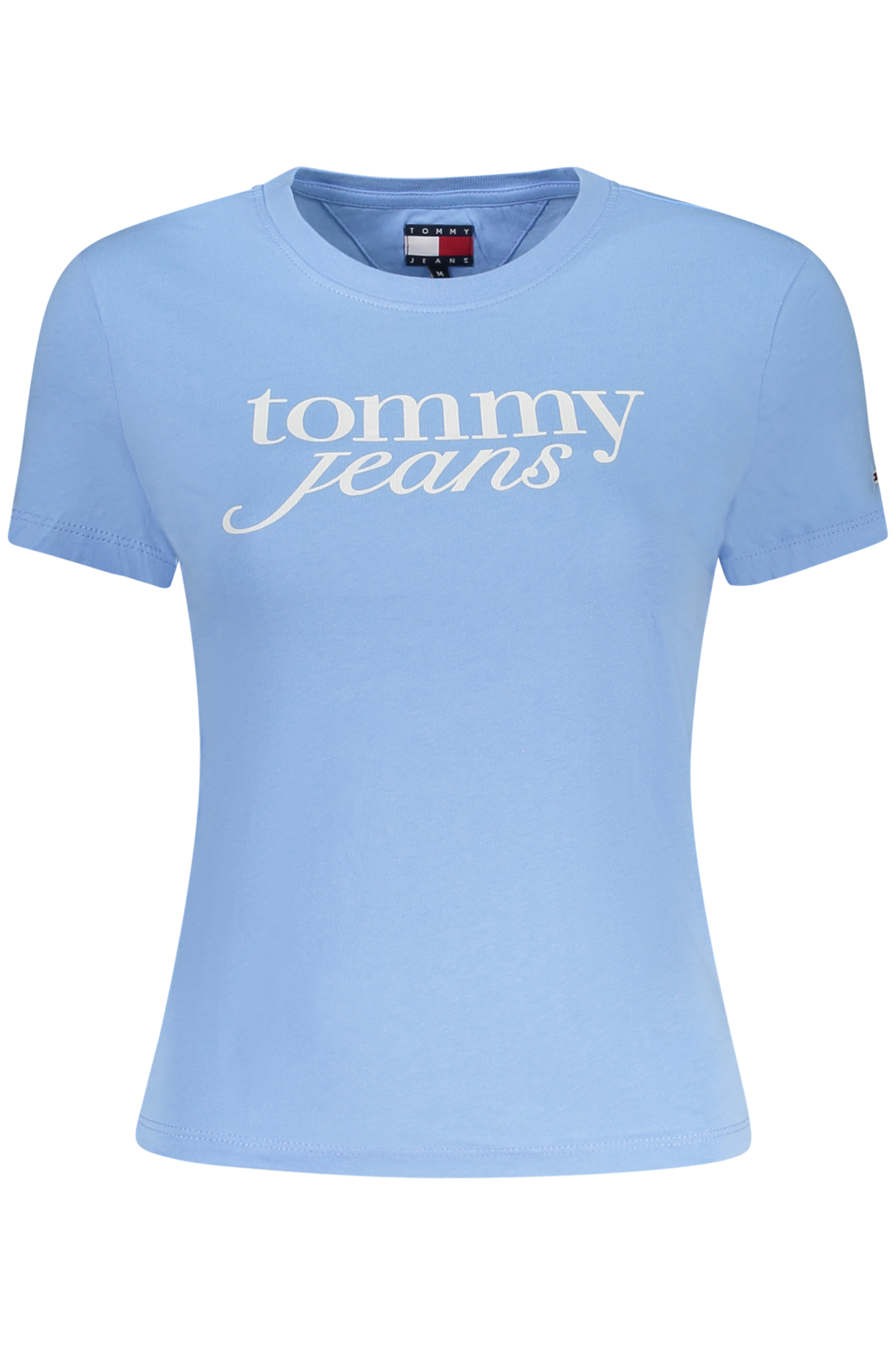 TOMMY HILFIGER T-SHIRT MANICHE CORTE DONNA AZZURRO