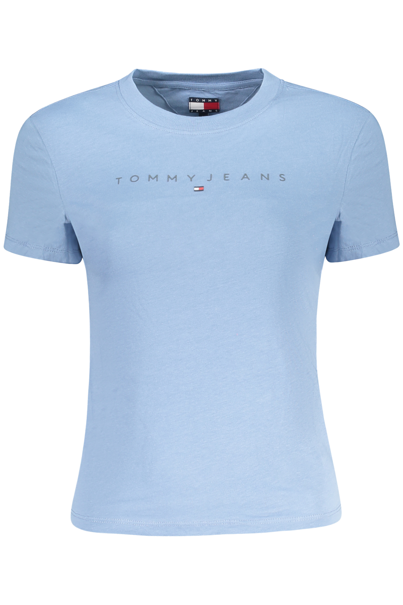 TOMMY HILFIGER T-SHIRT MANICHE CORTE DONNA AZZURRO