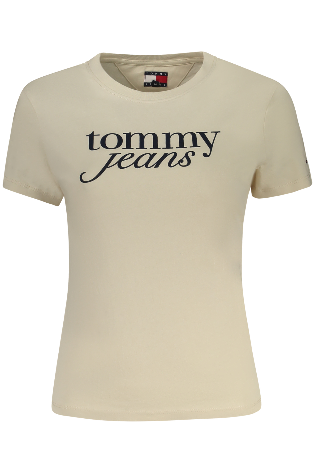 TOMMY HILFIGER T-SHIRT MANICHE CORTE DONNA BEIGE