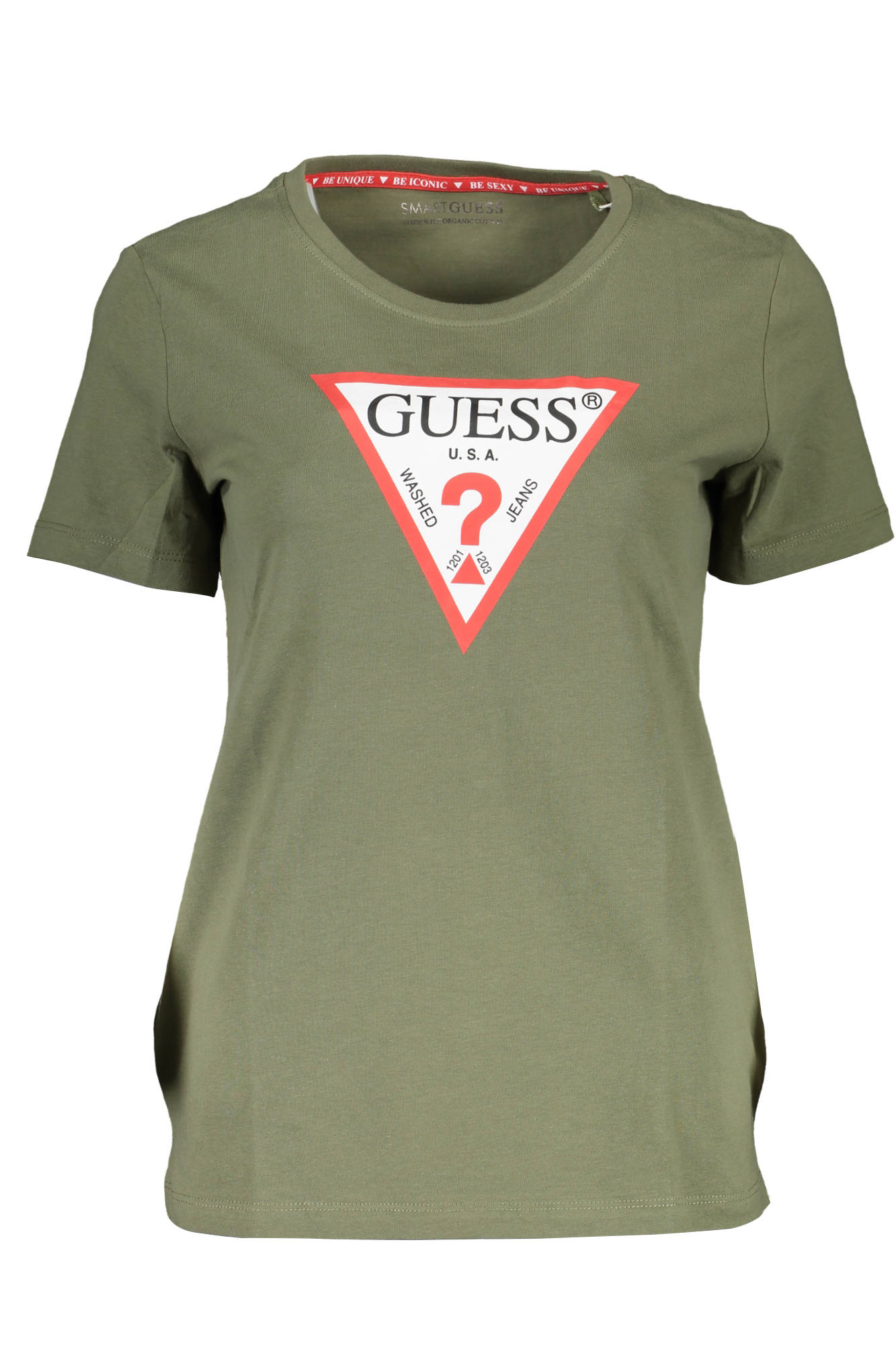 olive green guess shirt