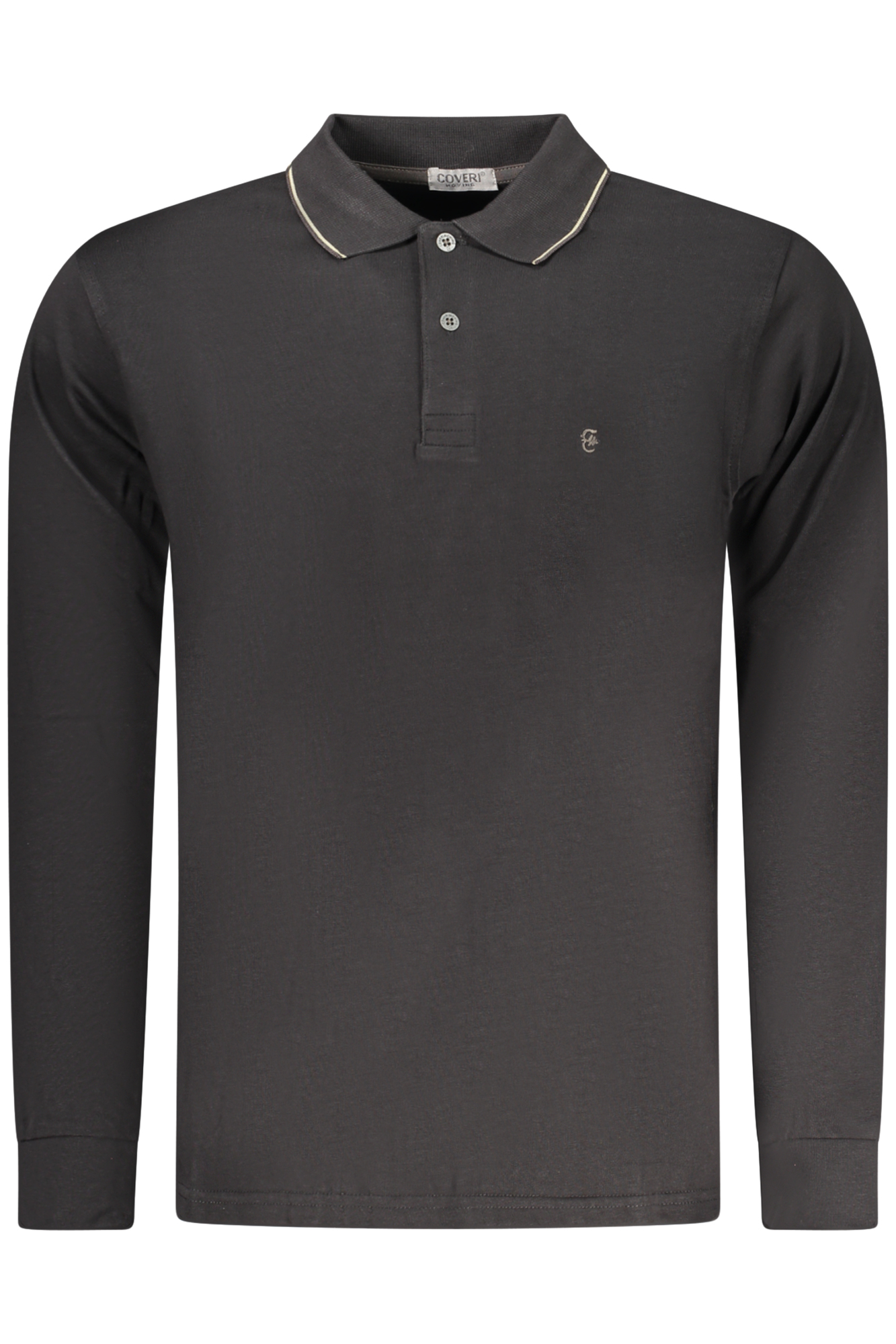 Polo De Manga Larga Para Hombre Coveri Moving Negro Polo De Manga Larga Para Hombre Coveri Moving Negro