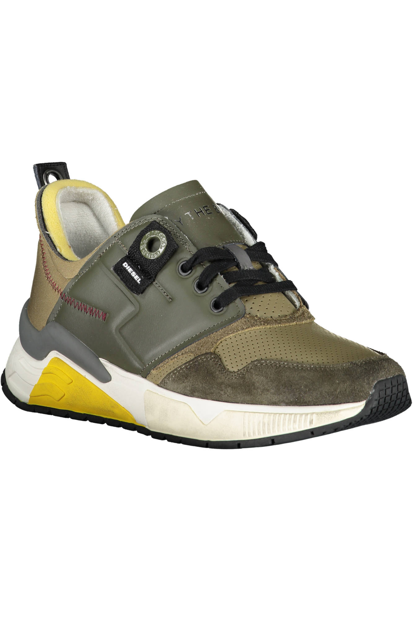 scarpe uomo DIESEL sneakers verde in pelle SE908 - ZOOODE.COM